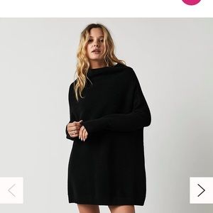 Free People Black Ottoman Slouchy Tunic Sweater (XS)